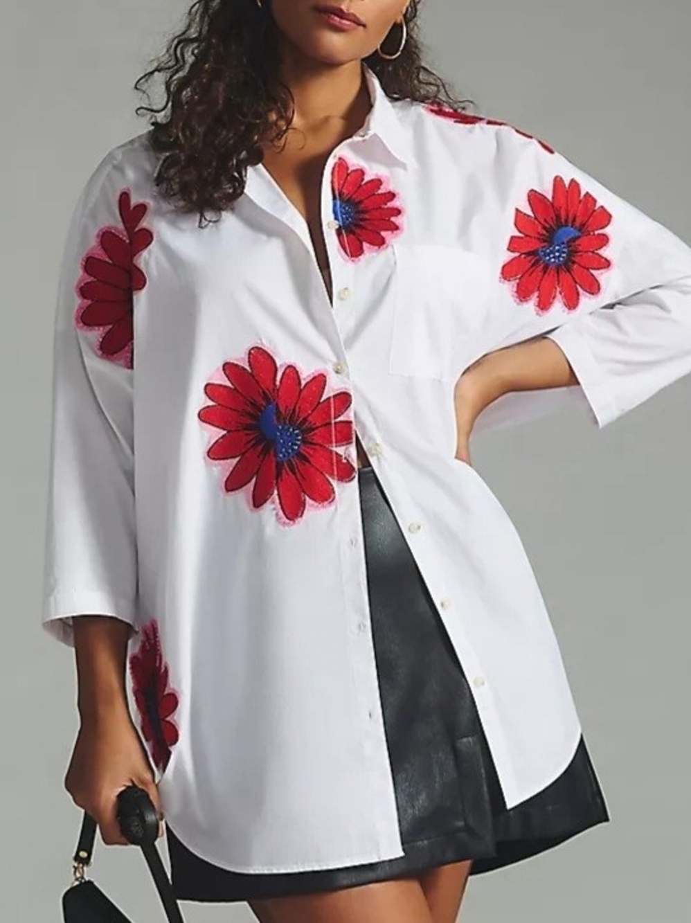 Anthropologie Maeve Alameda Flower Embroidered Beaded Luxury Blouse Size 3X
